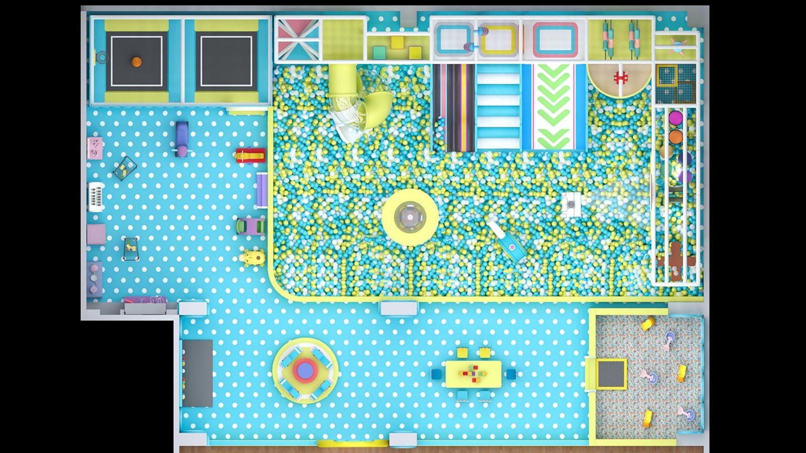 Soft play top view